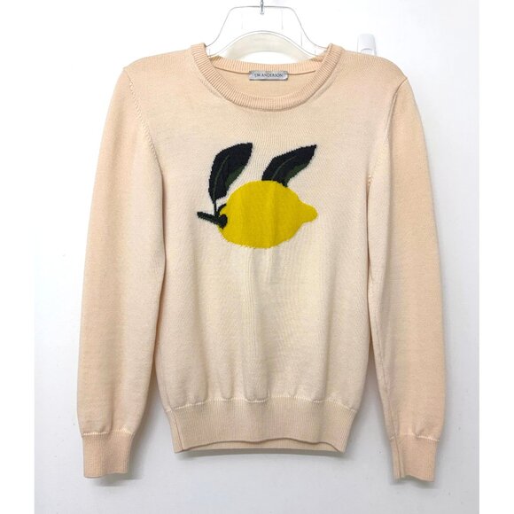 JW ANDERSON Sweaters - JW Anderson Lemon Fruit Graphic Intarsia Merino Wool Sweater Ivory Cream S